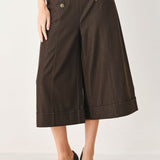 ESPRESSO MUSE WOVEN CULOTTES PANTS