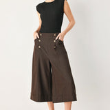 ESPRESSO MUSE WOVEN CULOTTES PANTS