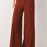 AUTUMN RUST FLOWY WIDE LEG WOVEN PANTS