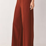 AUTUMN RUST FLOWY WIDE LEG WOVEN PANTS