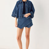 ASYMMETRIC DENIM SKORT