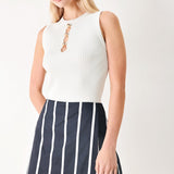 DARK RHYTHM STRIPE WOVEN SKORT