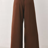 CANYON BROWN ELASTIC WAIST WOVEN PANTS