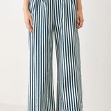 PORTSIDE STRIPE WOVEN WIDE LEG PANTS