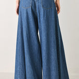 STATEMENT BLUE WIDE LEG DENIM PANTS