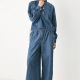 INDIGO COMFORT LINE DENIM PANTS