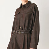 RICH COCOA WOVEN ROMPER