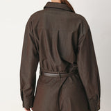 RICH COCOA WOVEN ROMPER