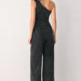 GRAPHITE PETAL EDGE DENIM JUMPSUIT