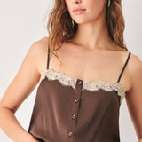 VINTAGE MOCHA WOVEN ROMPER