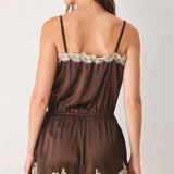 VINTAGE MOCHA WOVEN ROMPER