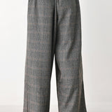 OFF THE CLOCK PLAID DRAWSTRING WIDE LEG PANTS