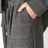 OFF THE CLOCK PLAID DRAWSTRING WIDE LEG PANTS