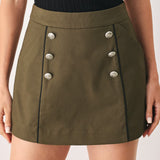 RANGER GREEN TAILORED WOVEN SKORT