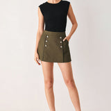 RANGER GREEN TAILORED WOVEN SKORT