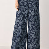 MIDNIGHT ROSE JACQUARD DENIM PANTS