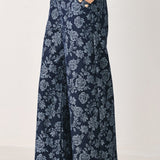 MIDNIGHT ROSE JACQUARD DENIM PANTS