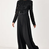 AFTER DARK LACE WIDE LEG JUMPSUIT