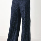 MIDNIGHT PETAL FLOW WOVEN LACE PANTS