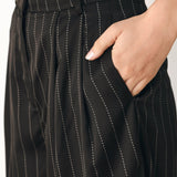 CITY AFTER DARK STRIPED WIDE LEG PANTS