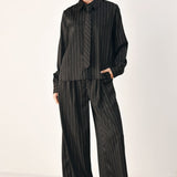 CITY AFTER DARK STRIPED WIDE LEG PANTS
