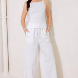 BIT OF SUNSHINE WHITE SWEATER KNIT TANK TOP