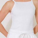 BIT OF SUNSHINE WHITE SWEATER KNIT TANK TOP