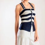 SHINE BRIGHT NAVY KNIT TOP