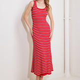 SOFT SIDE OF RED KNIT MIDI DRESS