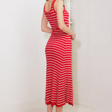 SOFT SIDE OF RED KNIT MIDI DRESS