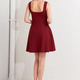 SKATER IN WINE SWEATER MINI DRESS