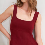 SKATER IN WINE SWEATER MINI DRESS