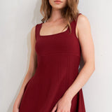 SKATER IN WINE SWEATER MINI DRESS