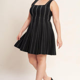 SUGAR STRIPE JACQUARD SWEATER MINI DRESS
