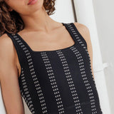 SUGAR STRIPE JACQUARD SWEATER MINI DRESS