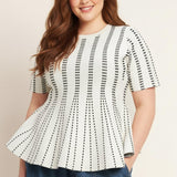 EVENING RUSTLE JACQUARD SWEATER TOP