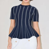EVENING RUSTLE JACQUARD SWEATER TOP