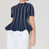 EVENING RUSTLE JACQUARD SWEATER TOP