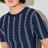 EVENING RUSTLE JACQUARD SWEATER TOP