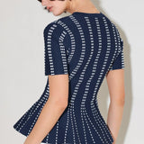 EVENING RUSTLE JACQUARD SWEATER TOP