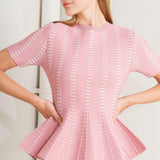 EVENING RUSTLE JACQUARD SWEATER TOP