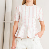 EVENING RUSTLE JACQUARD SWEATER TOP