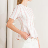 EVENING RUSTLE JACQUARD SWEATER TOP