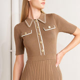 PARISIAN INSPIRED STYLE SWEATER KNIT MIDI DRESS