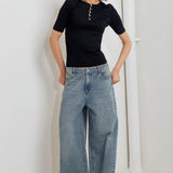 MODERN CURL SWEATER KNIT TOP