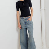 MODERN CURL SWEATER KNIT TOP