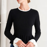 DELICATE EDGE SWEATER KNIT TOP