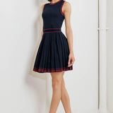 BERRY STRIPE SWEATER MINI DRESS