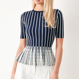 EASY SUMMER STRIPE SWEATER KNIT TOP