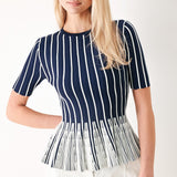 EASY SUMMER STRIPE SWEATER KNIT TOP
